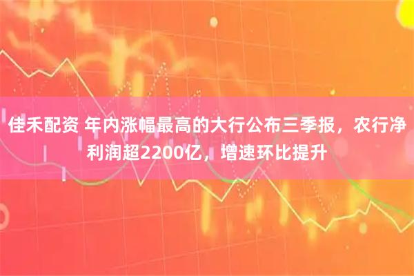 佳禾配资 年内涨幅最高的大行公布三季报，农行净利润超2200亿，增速环比提升